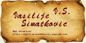 Vasilije Simatković vizit kartica